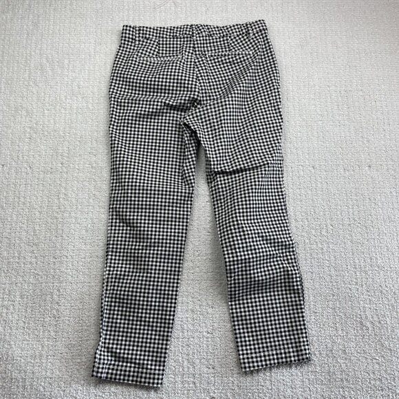 GAP Slim City Crop Pants Black & White Gingham Plaid Women’s Size 4 Casual - Picture 9 of 11